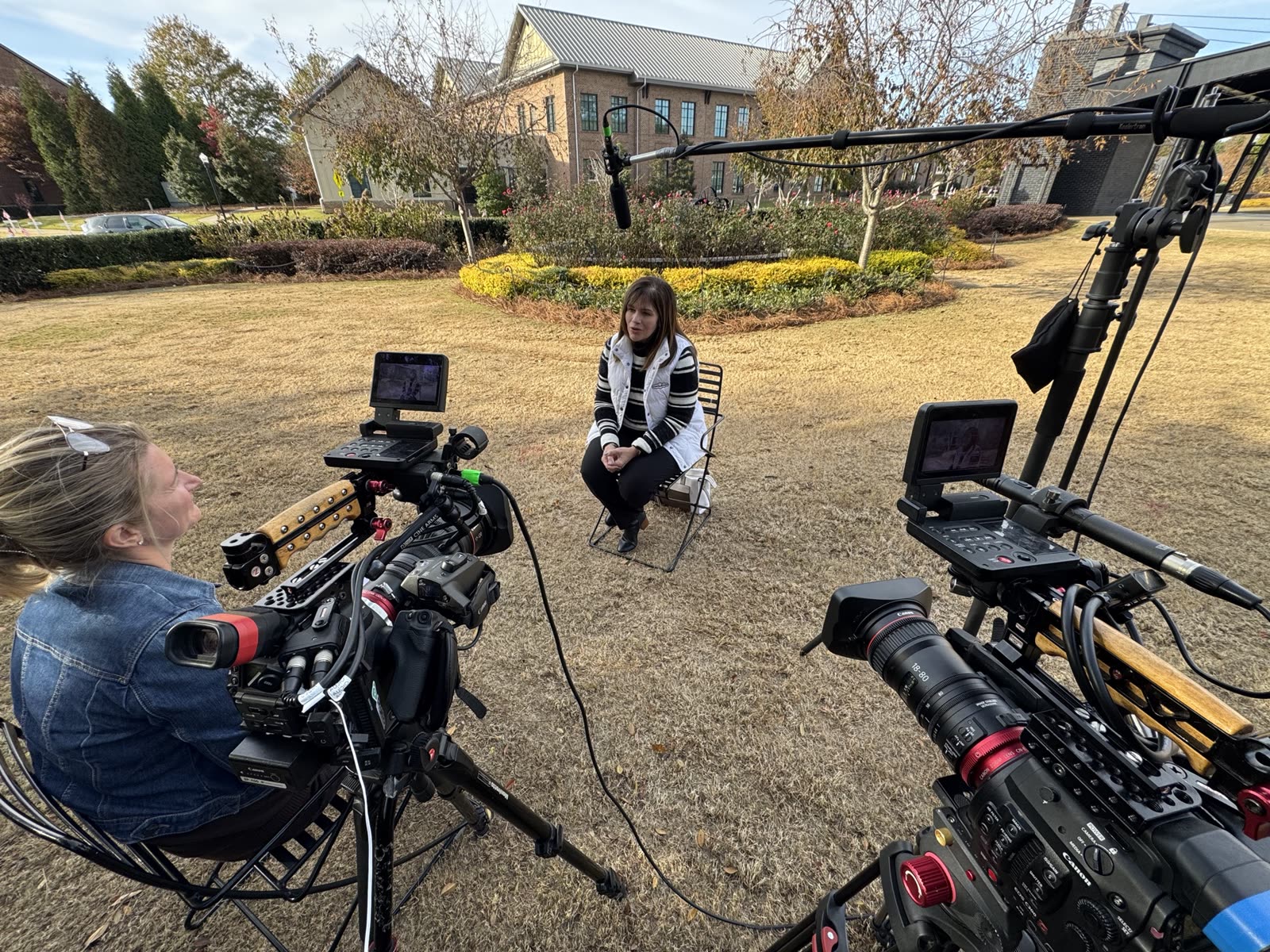 Two-camera outdoor interview
